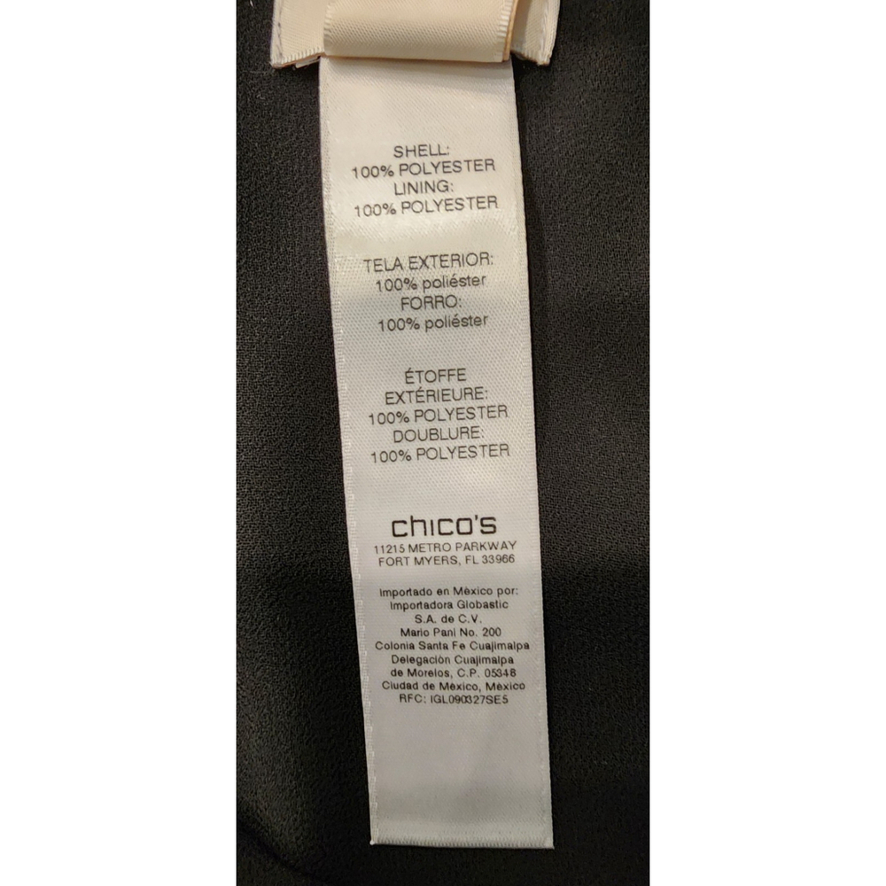 Chico's Lined Sleeveless Blouse Tank Top Women's L Black - Picture 9 of 11